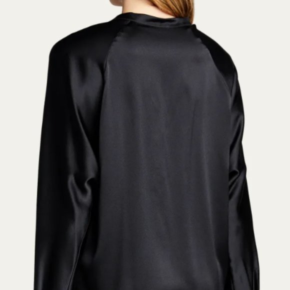 ❤️ VINCE SILK WOMEN'S RELAXED FIT CLASSIC V NECK BLACK BLOUSE MEDIUM - Picture 8 of 9